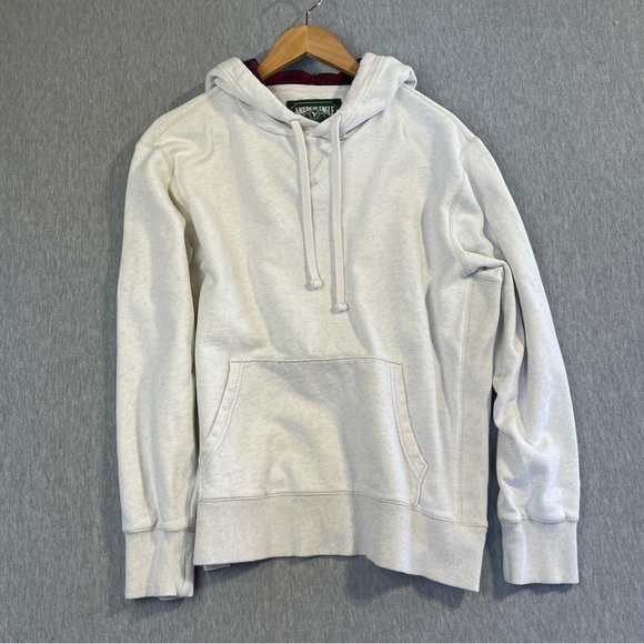 American Eagle Outfitters Tops - American Eagle Hoodie Unisex Size Medium White Fleeced Lined Pullover